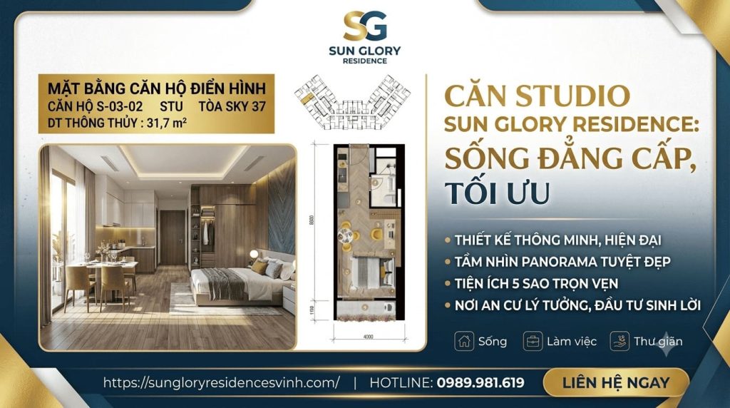 Căn hộ Studio Chung cư Sun Glory Residence