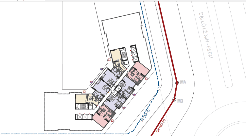 Mặt bằng thiết kế căn hộ Duplex Sun Glory Residence bám Đại lộ Lê Nin