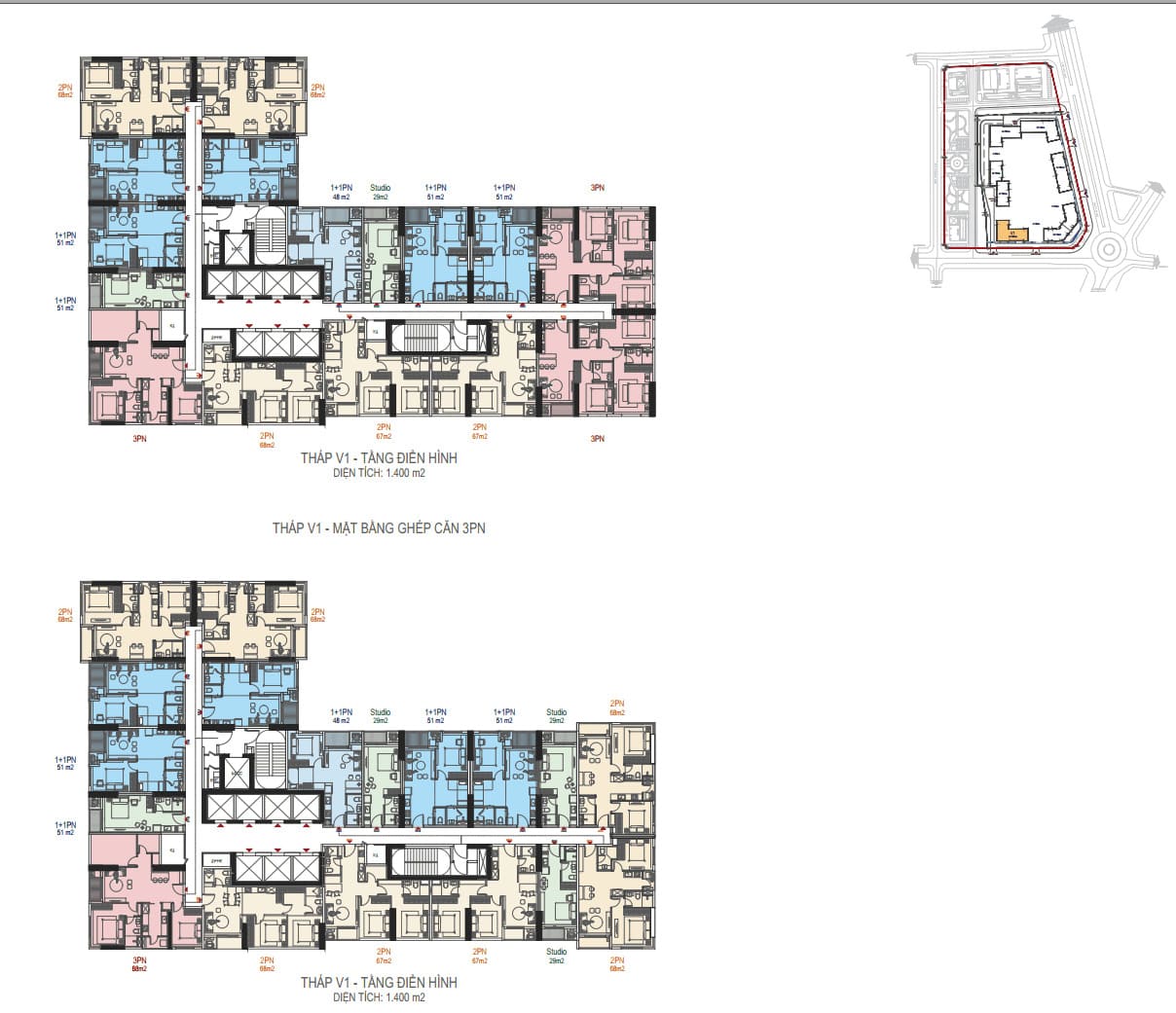 Mặt bằng tòa Infinity Sun Glory Residence tầng điển hình 1.400 m2 và phương án ghép căn 3PN