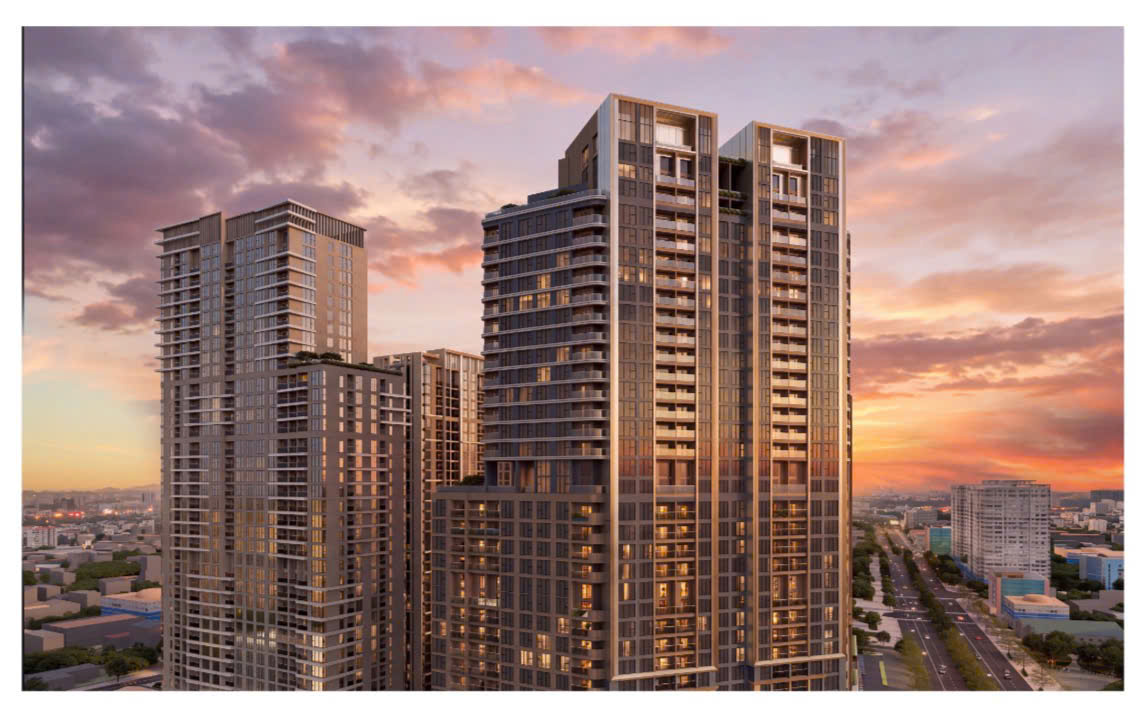 Phối cảnh chung cư Sun Glory Residence lúc hoàng hôn tại TP Vinh