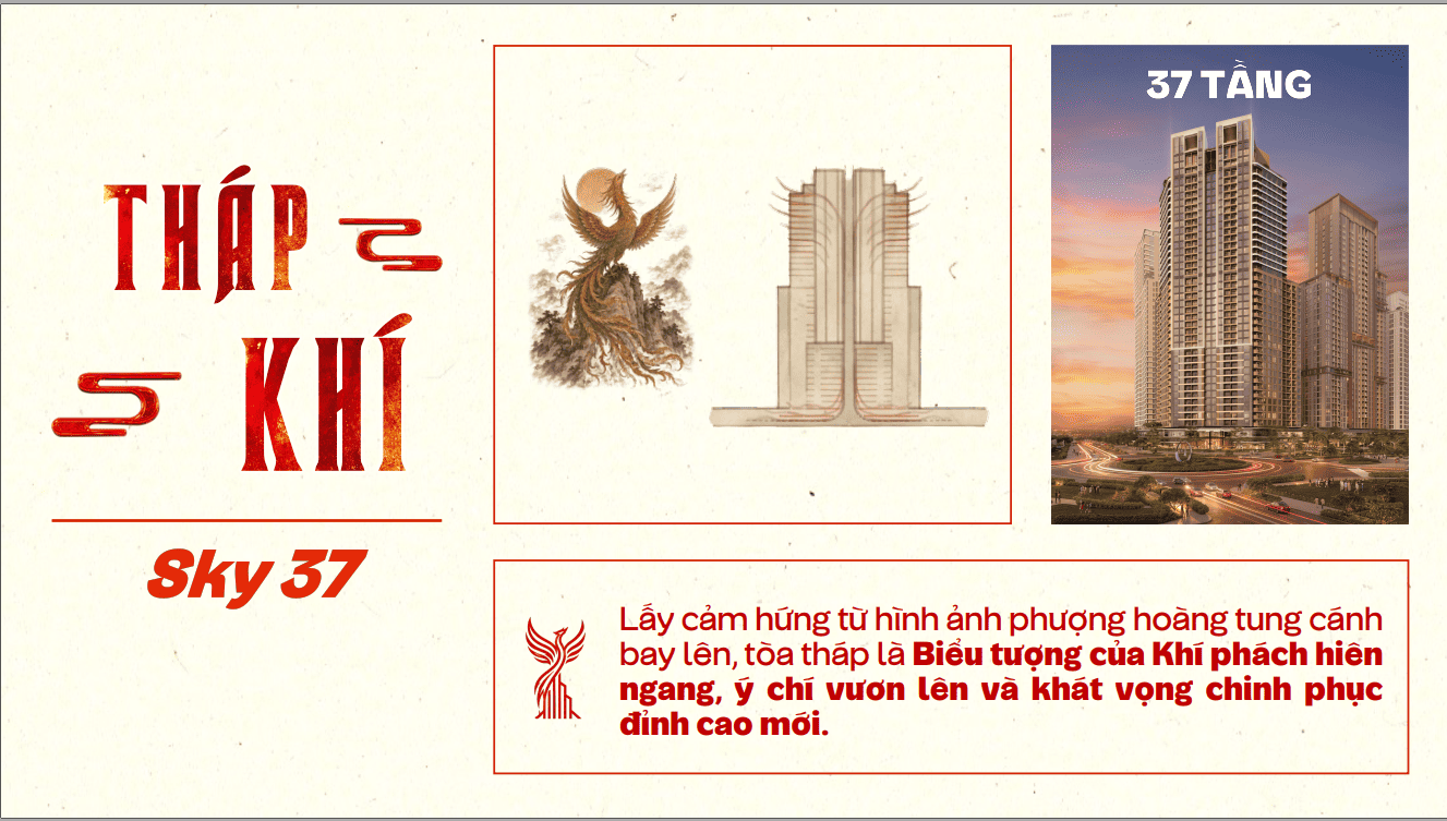Tháp Khí Sky 37 Sun Glory Residence — cảm hứng phượng hoàng tung cánh