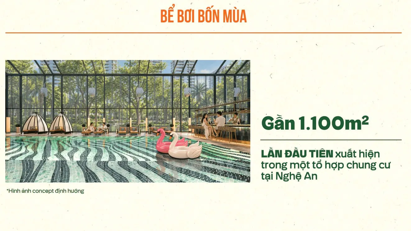 Bể bơi bốn mùa trong nhà chung cư Sun Glory Residence gần 1.100 m²