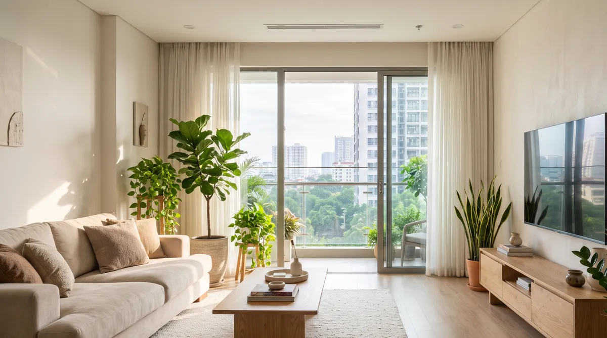 Ảnh minh họa cây xanh trong nhà căn hộ chung cư Sun Glory Residence