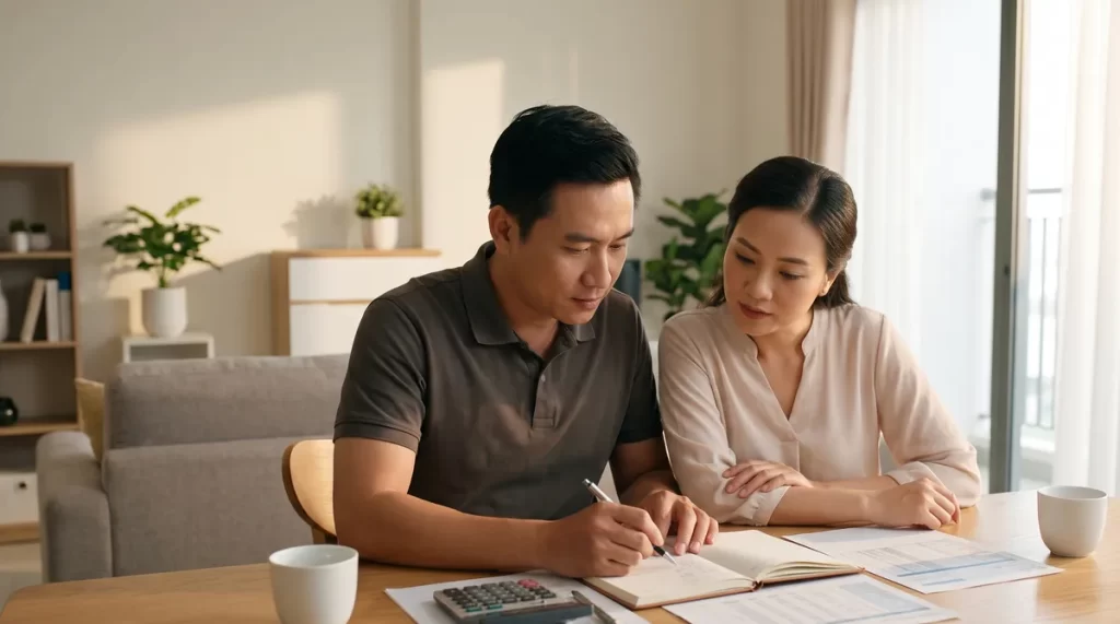 Ảnh minh họa vợ chồng tính chi phí mua căn hộ Sun Glory Residence ngoài giá bán