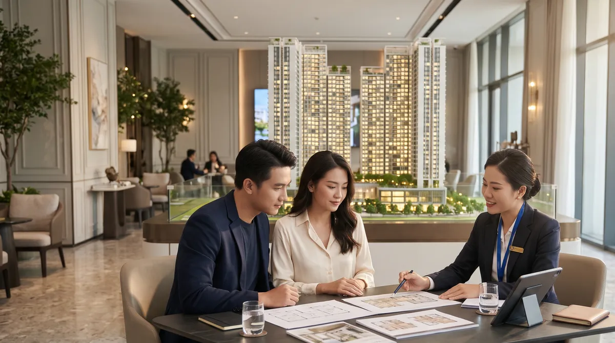 Ảnh minh họa khách hàng xem giá chính thức chung cư Sun Glory Residence tòa Legend