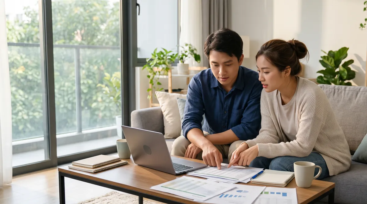 Ảnh minh họa vợ chồng trẻ tính ngân sách mua chung cư Sun Glory Residence tòa Legend