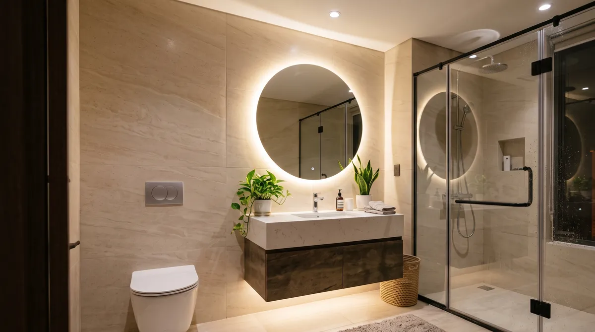 Ảnh minh họa phòng tắm căn hộ chung cư Sun Glory Residence có vách kính tắm đứng