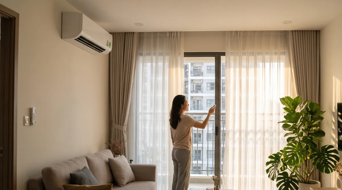 Ảnh minh họa tiết kiệm điện căn hộ chung cư Sun Glory Residence với ánh sáng tự nhiên