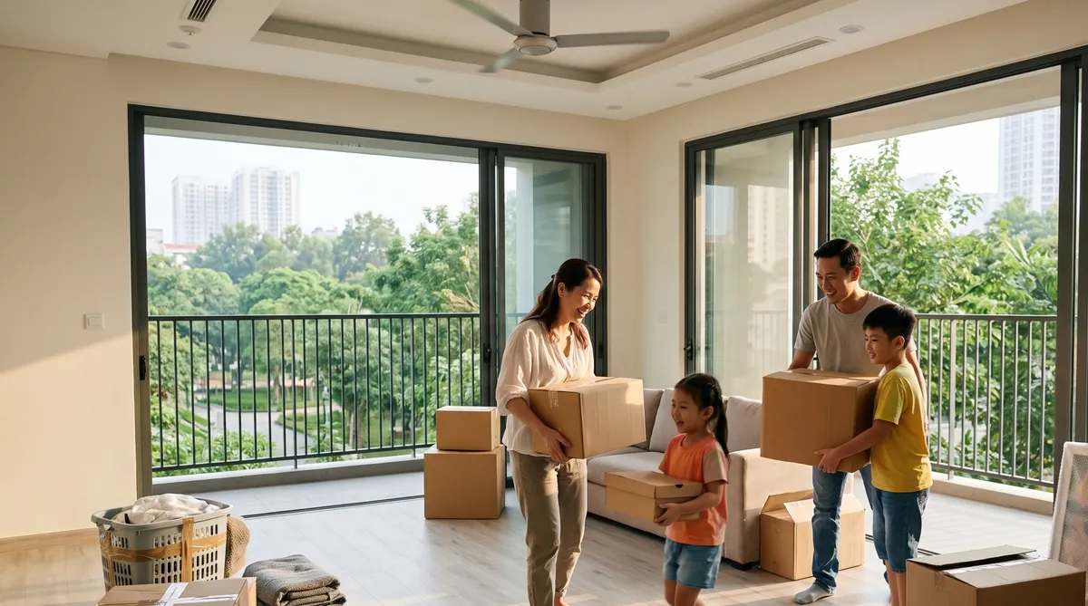 Ảnh minh họa gia đình chuyển từ nhà đất sang căn hộ chung cư Sun Glory Residence